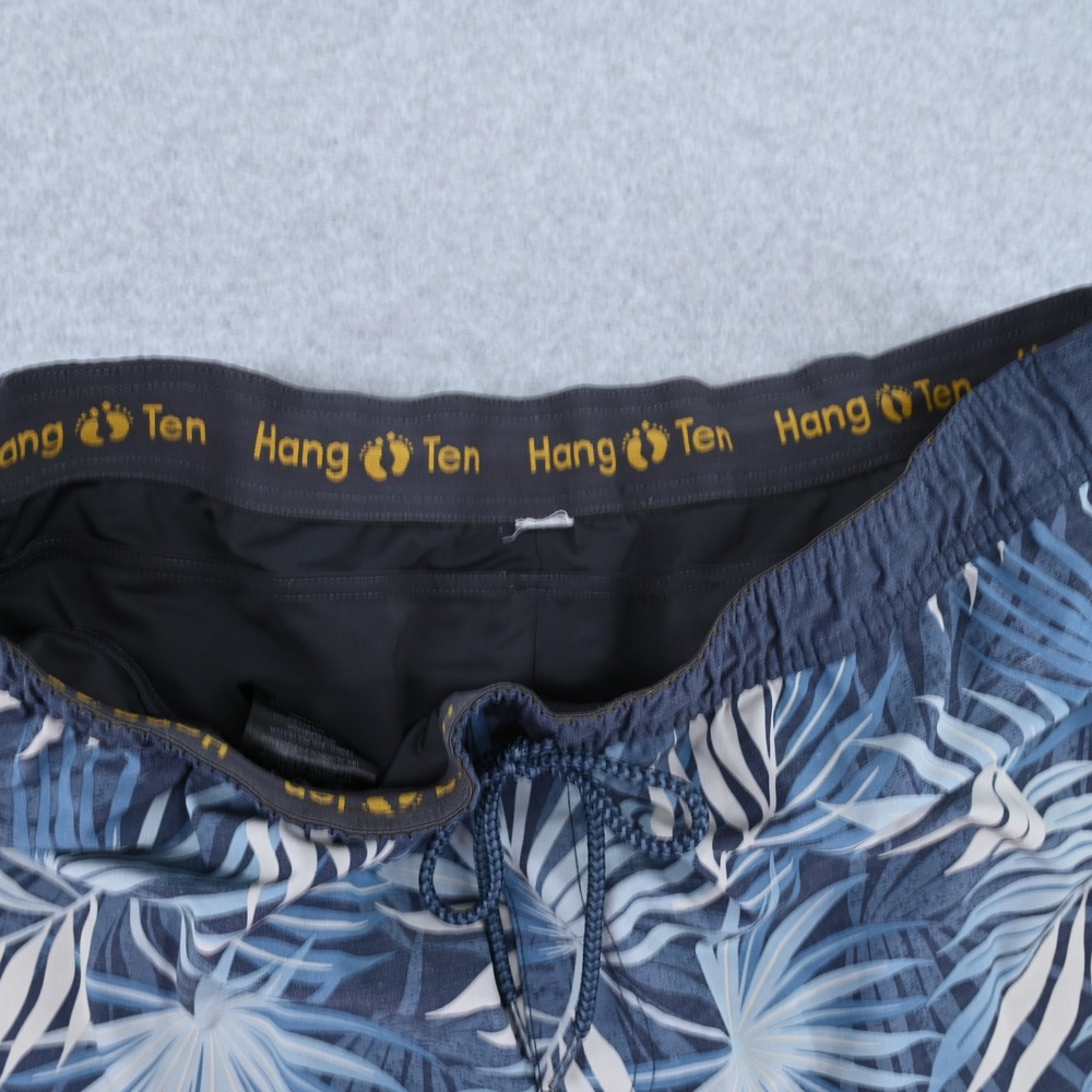 Hang Ten Men XL Hybrid Swim Trunks Tropical Palm Blue Lined Board Shorts Classic - Picture 6 of 16